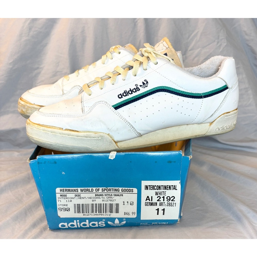 Vintage 80s Adidas Intercontinental  Sneakers Men's 11 white AI 2192